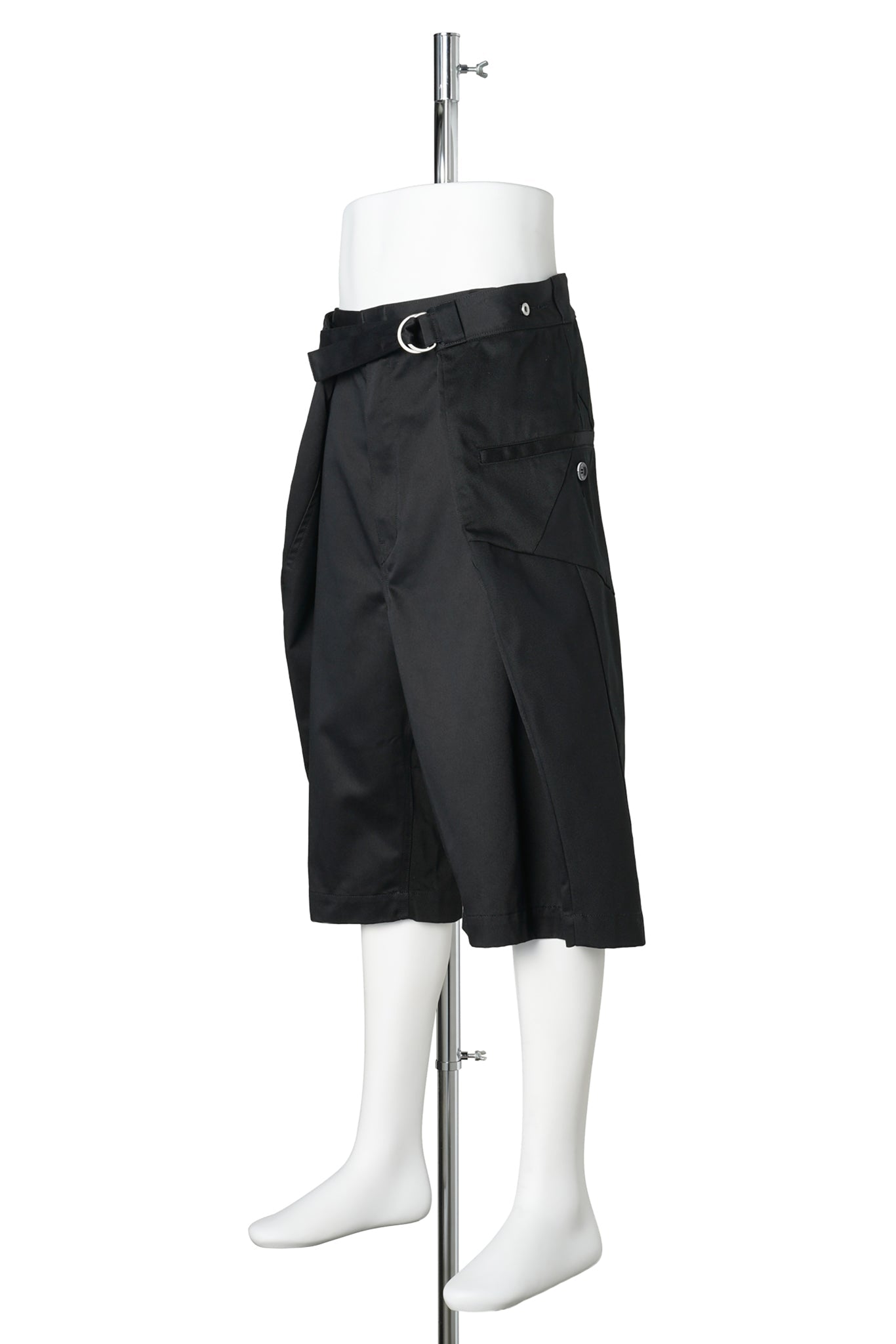 WRAP PATCHWORK CHINO SHORTS / BLACK