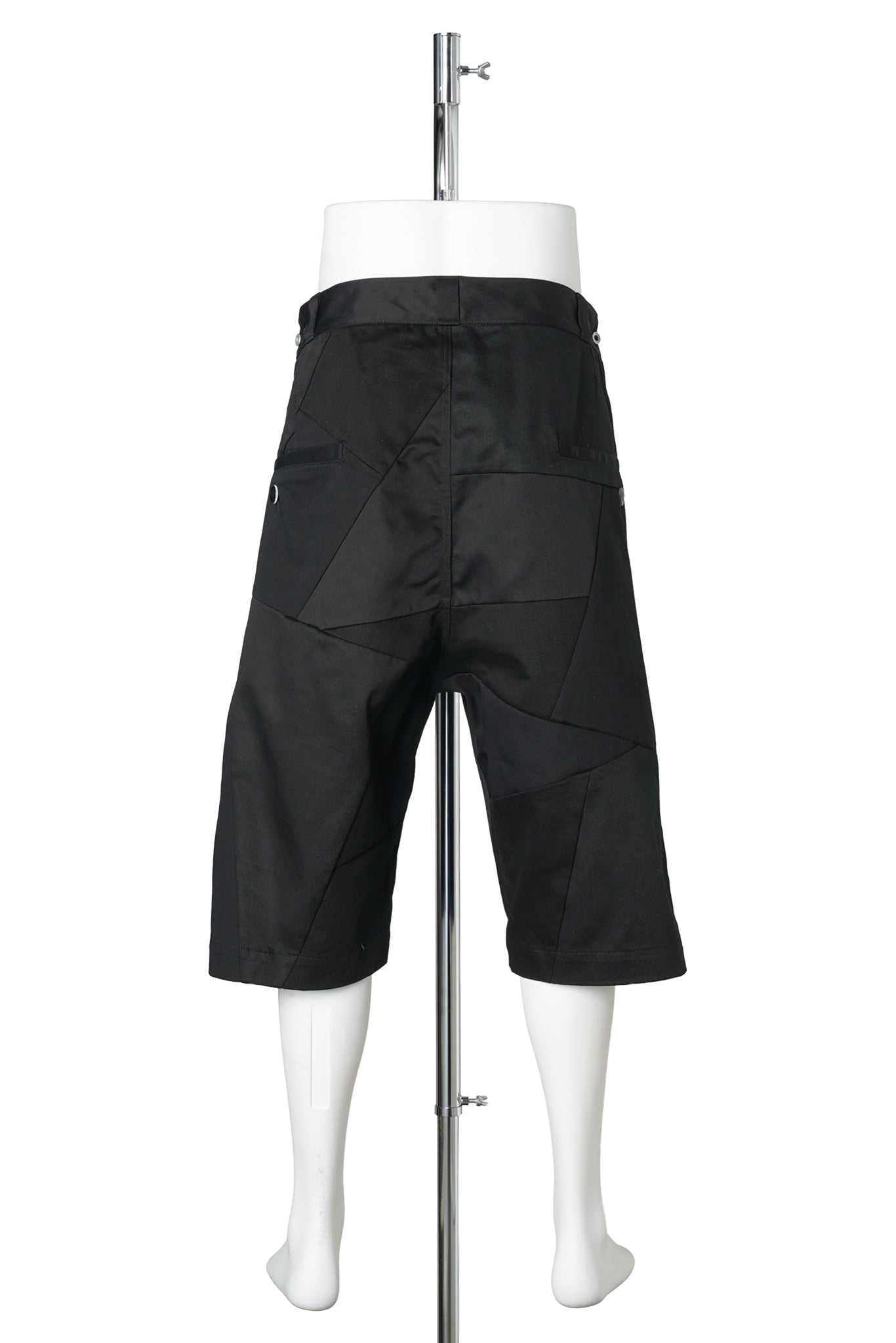WRAP PATCHWORK CHINO SHORTS / BLACK