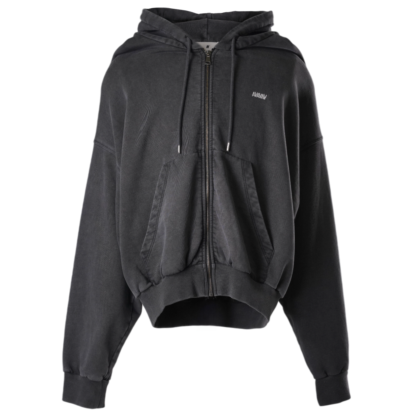 SHOULDERLESS HOODIE / BLACK