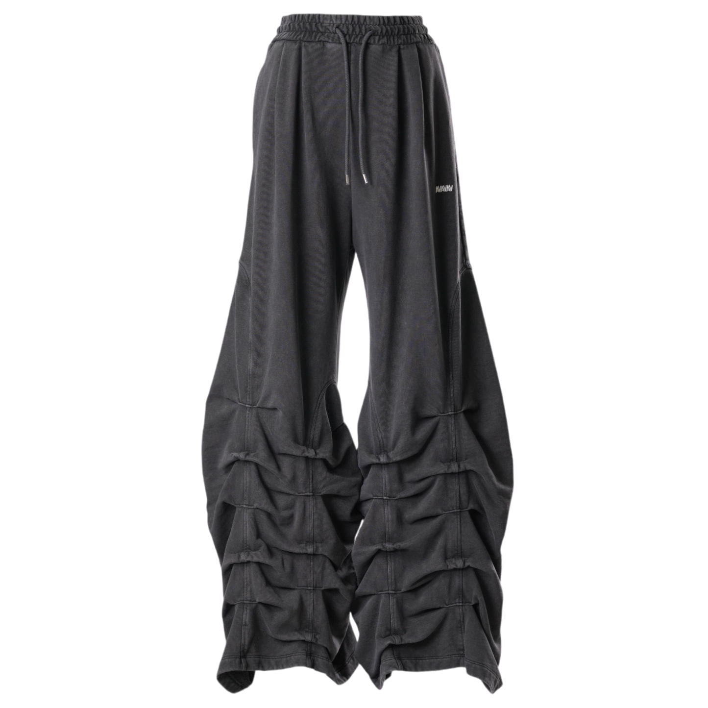 SMOCKED TRACK PANT / BLACK