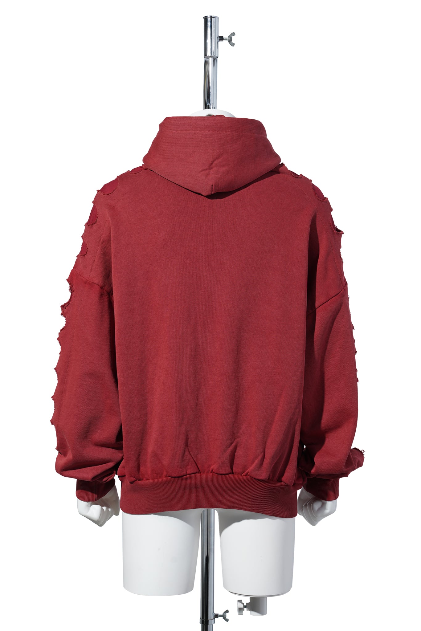 TIM SHOULDERLESS HOODIE CUT-OUT RED / RED
