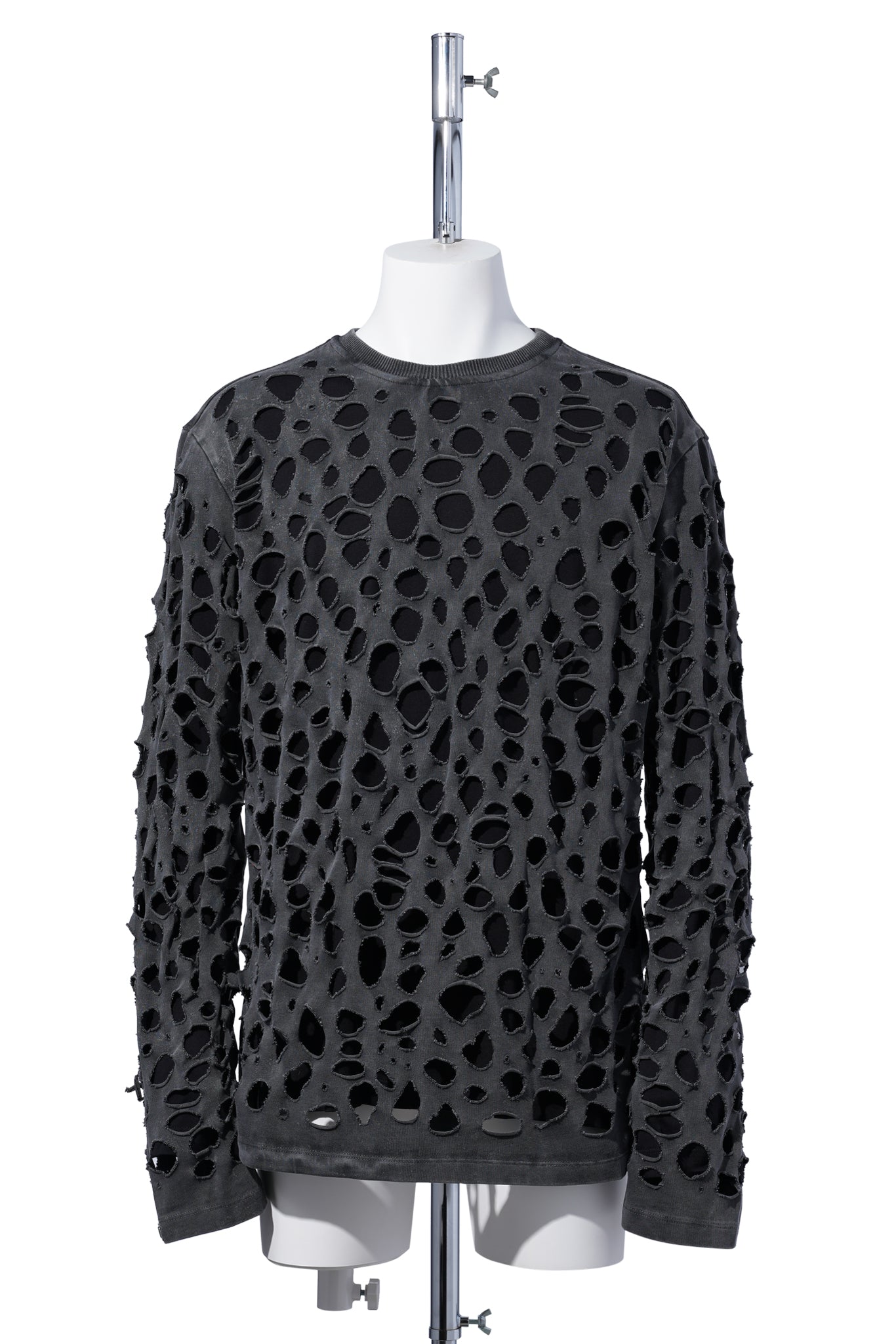 TOM LONGSLEEVE T-SHIRT DISTRESSED / BLACK