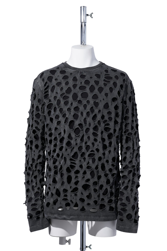 TOM LONGSLEEVE T-SHIRT DISTRESSED / BLACK