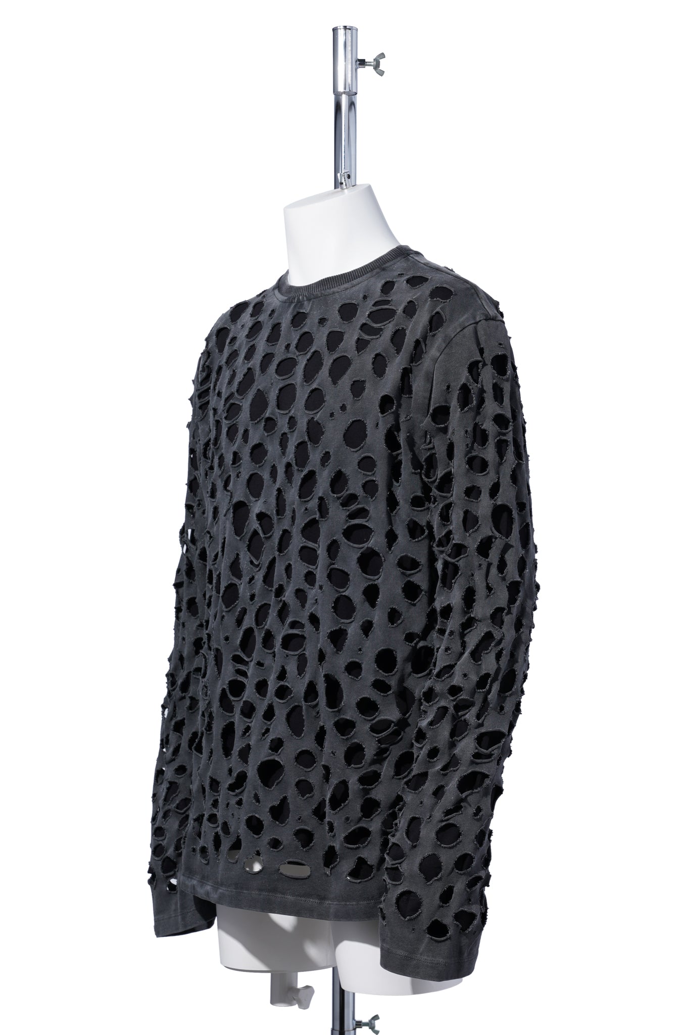 TOM LONGSLEEVE T-SHIRT DISTRESSED / BLACK