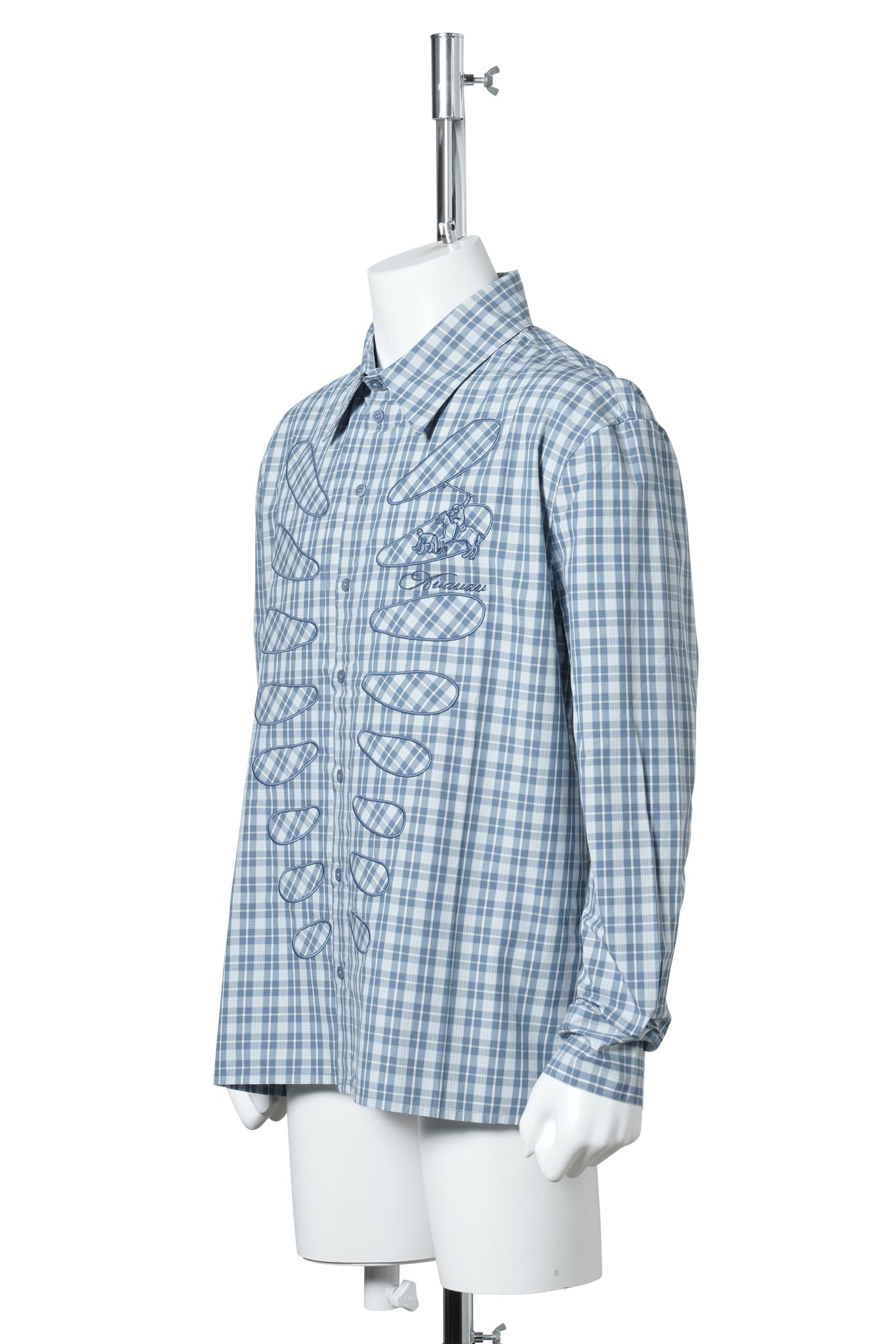 SAM CUT-OUT CAGING SHIRT POLO / BLUE