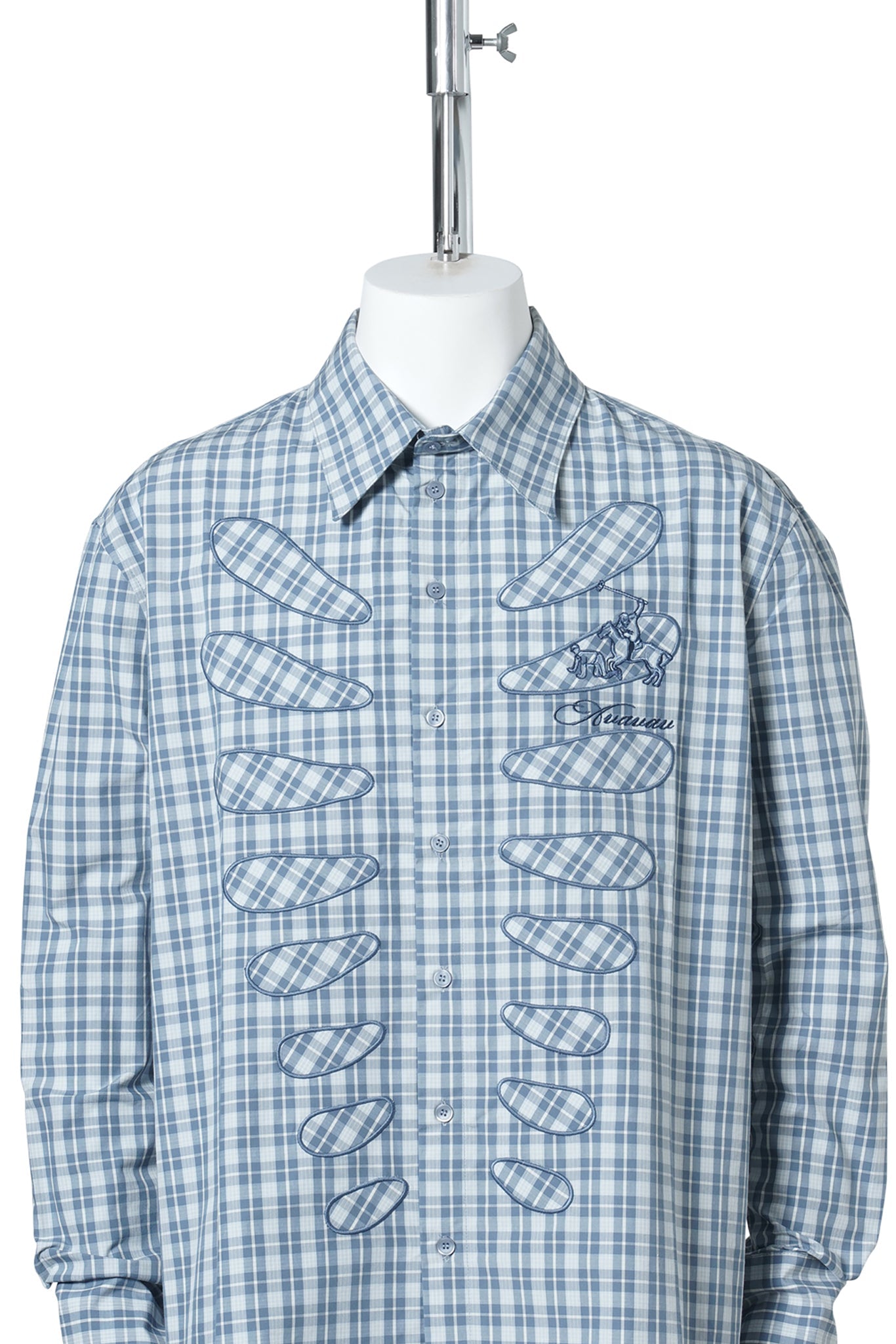 SAM CUT-OUT CAGING SHIRT POLO / BLUE