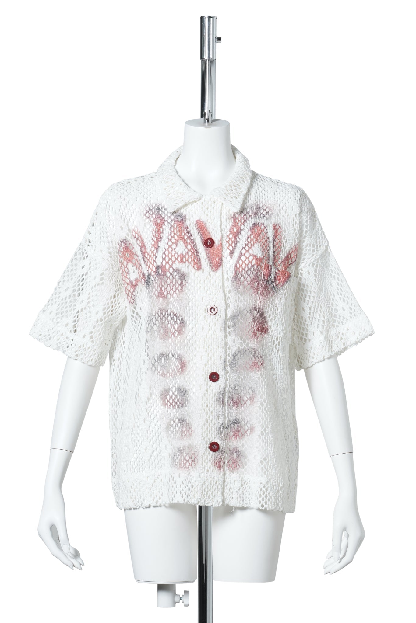 AVAVAV PRINTED CROCHET SHIRT / WHITE