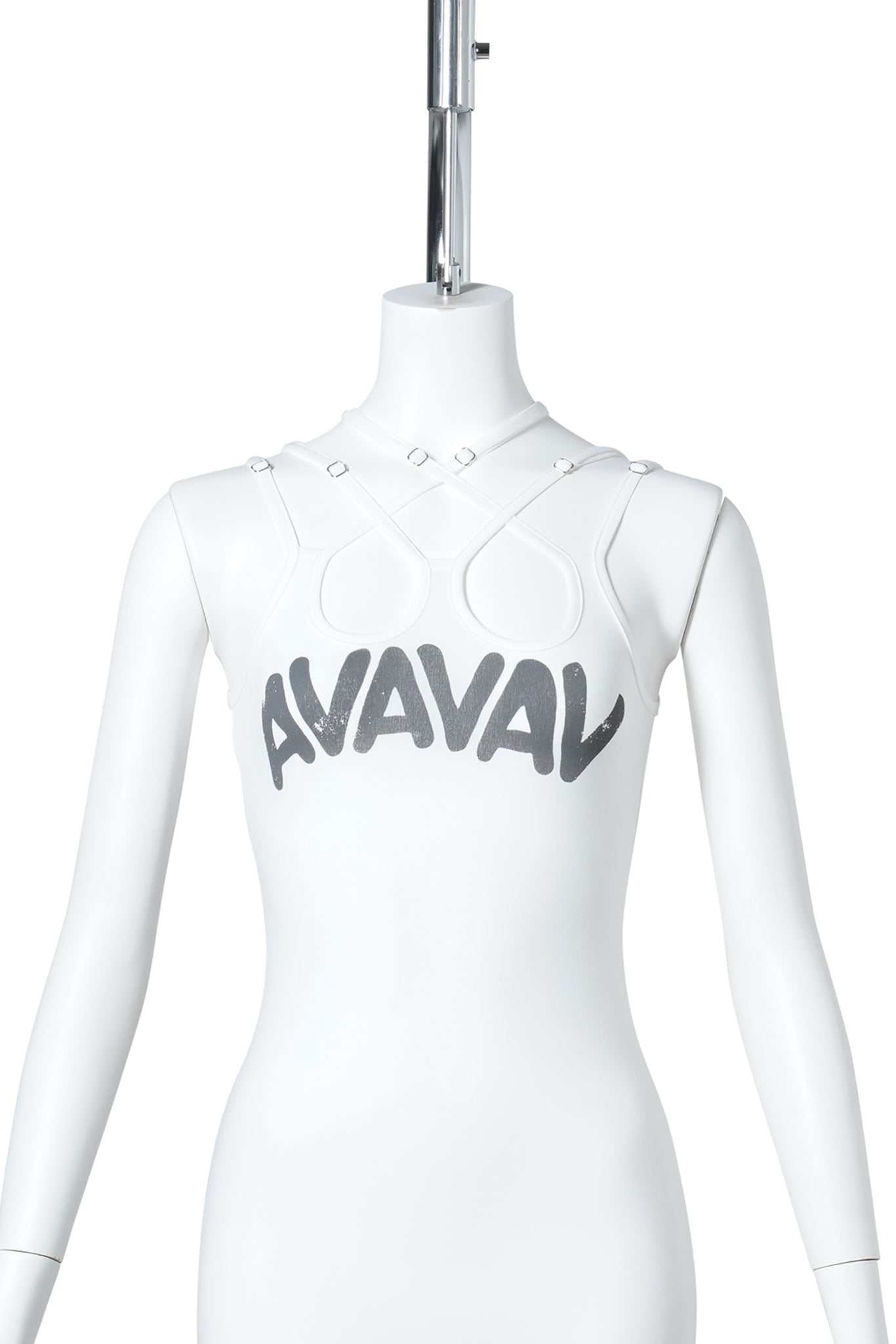 TOVA MULTI STRAP TOP PRINTED AV-LOGO / WHITE