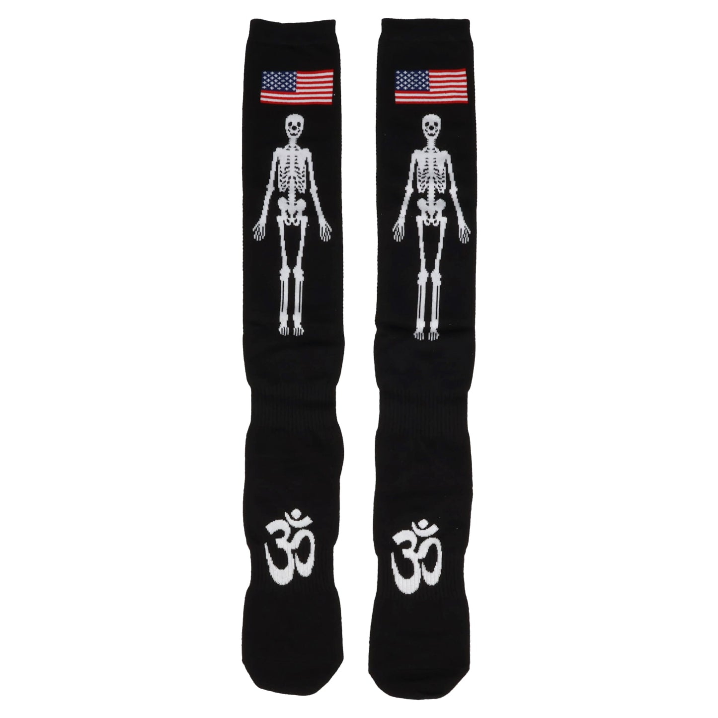 SKELETON KNEE SOCKS / BLACK