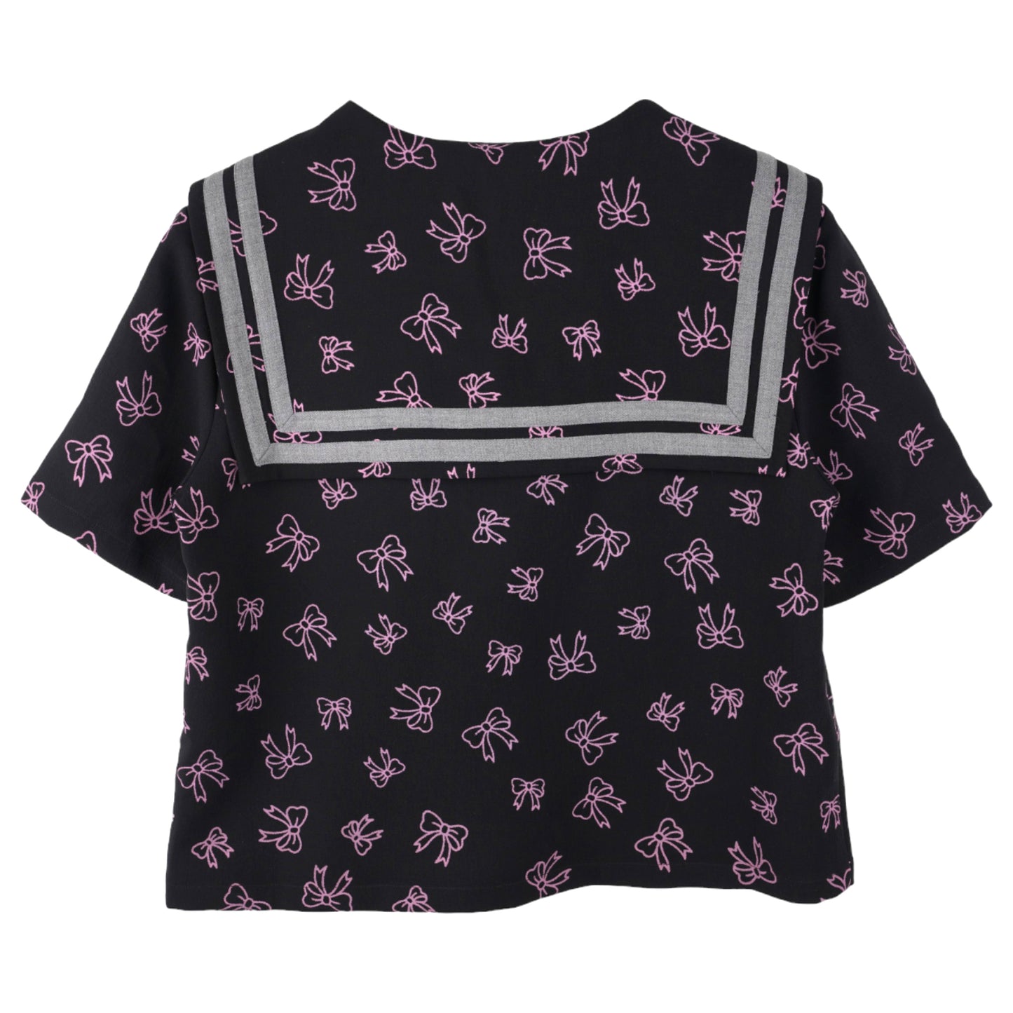 YUKI TOP / BLACK CREPE W.PURPLE