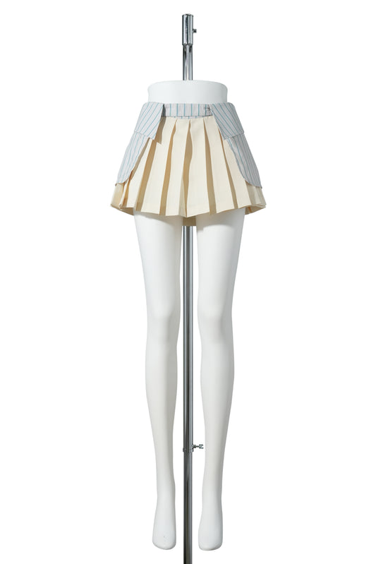 COLLAR MINI SKORT / STRIPE