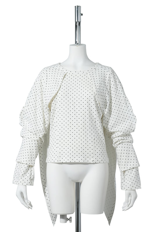 WING TOP / WHITE POLKA DOT