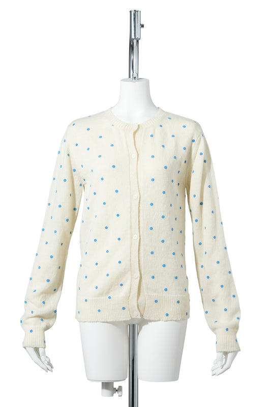 MOLLY KNIT CARDIGAN / BLUE POLKA DOT