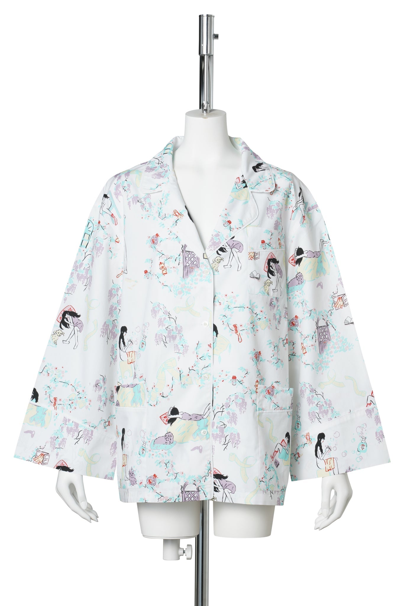 PYJAMA SHIRT / WHITE 'DAY IN THE LIFE'