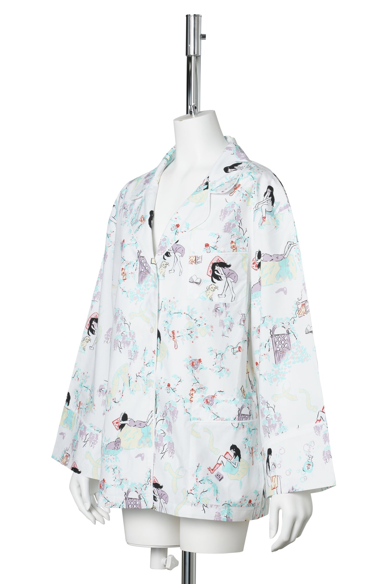 PYJAMA SHIRT / WHITE 'DAY IN THE LIFE'