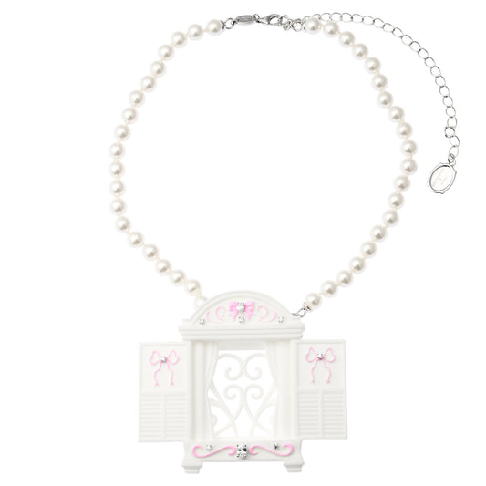 DREAMY WINDOWS DETACHABLE PEARL NECKLACE / WHITE