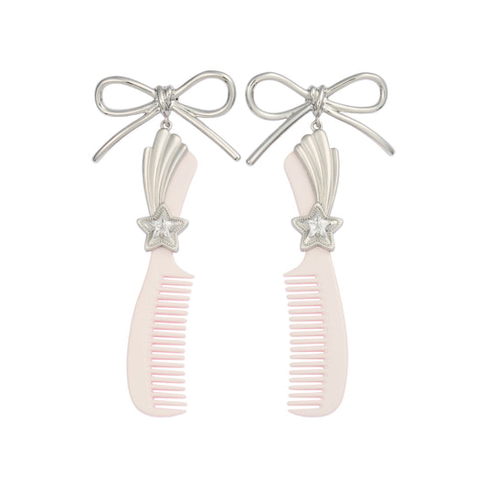 BOWKNOT COMB EARRING / PINK