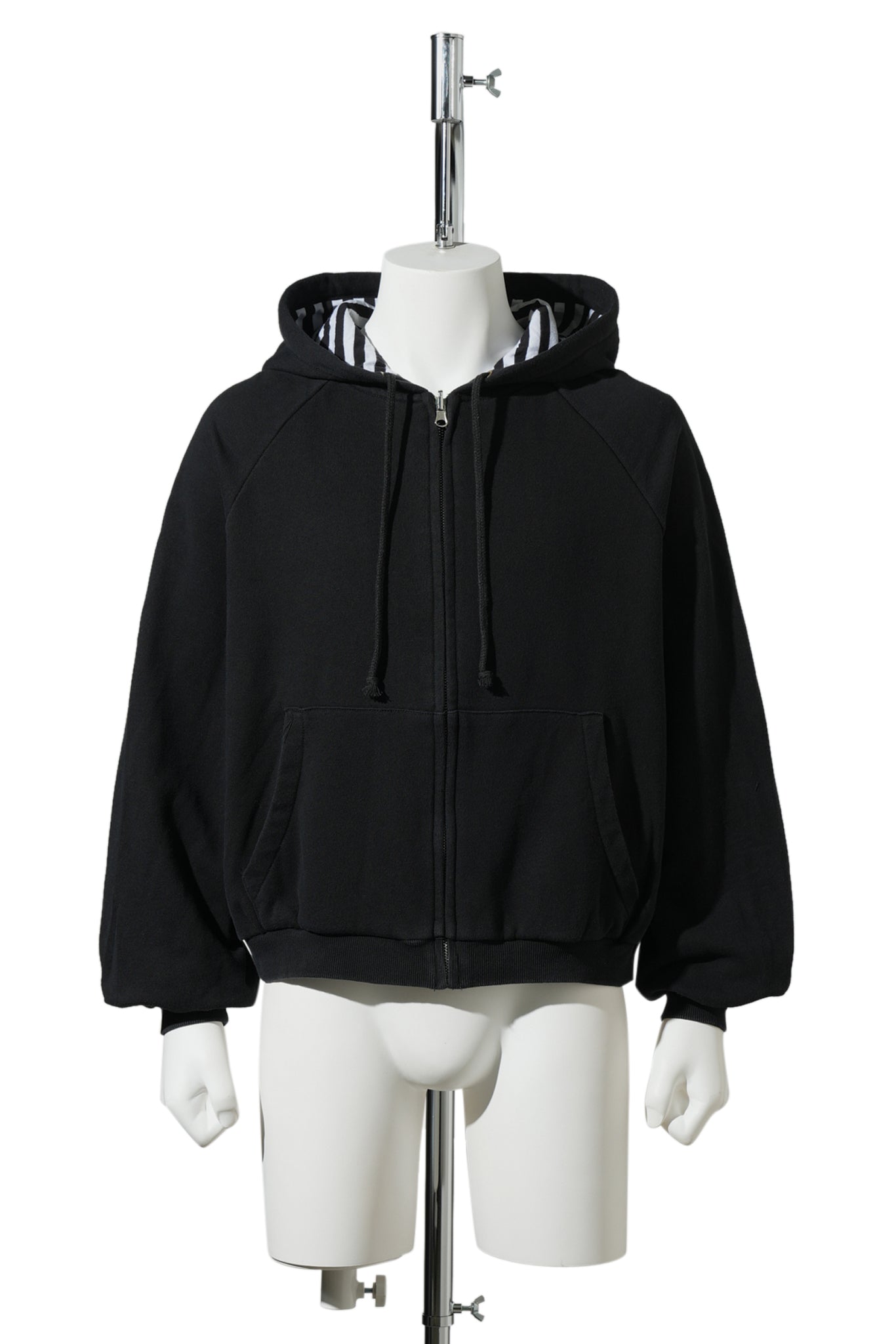 HENCH , REVERSIBLE ZIP-UP HOODIE / JET BLACK