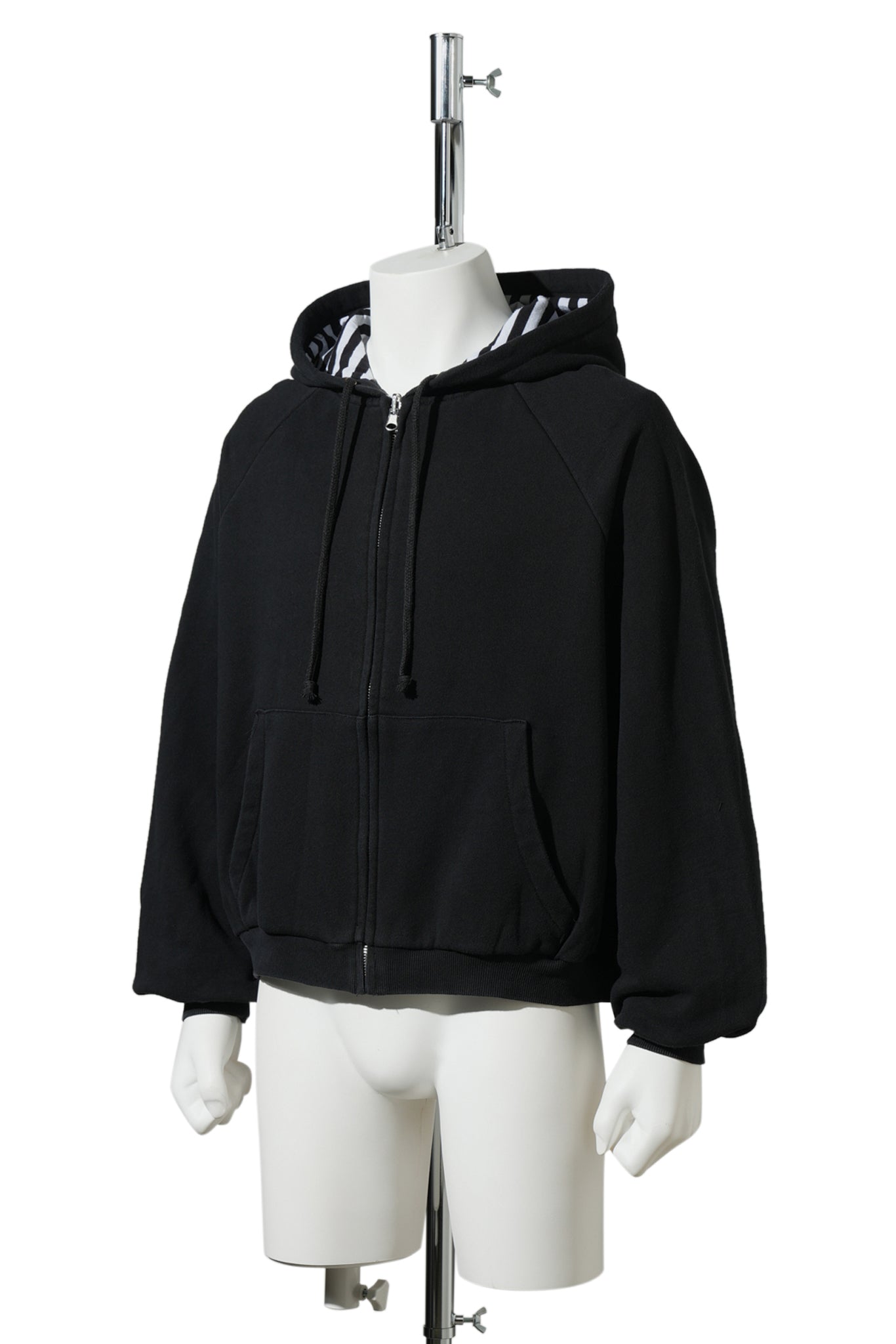 HENCH , REVERSIBLE ZIP-UP HOODIE / JET BLACK