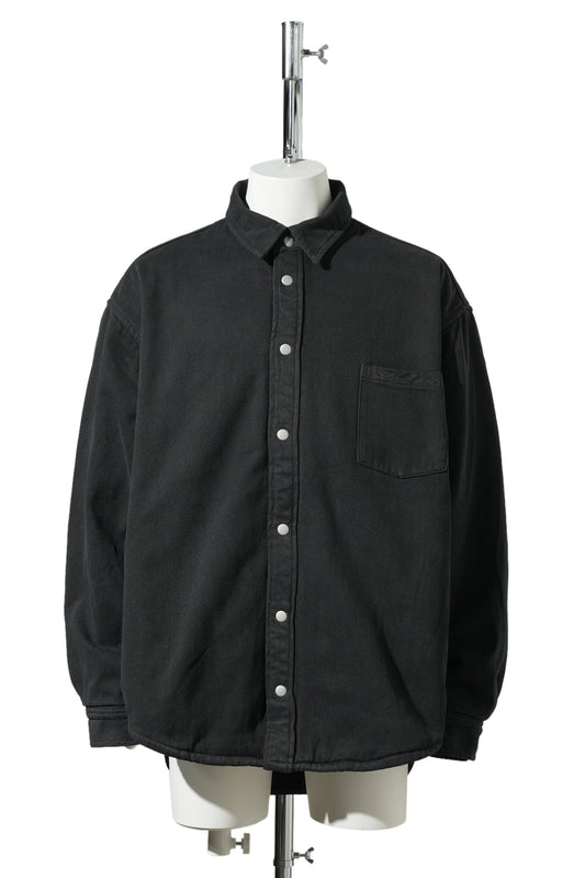 ALLEYWAY , PADDED BUTTON UP / VINTAGE BLACK