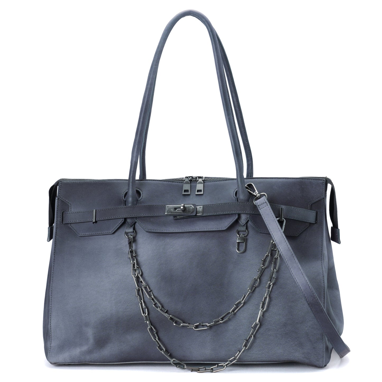 GRIFTER LEATHER TOTE / NAVY