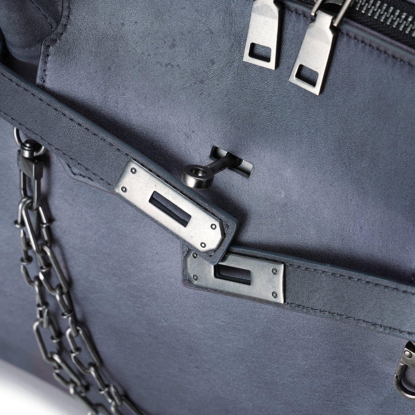 GRIFTER LEATHER TOTE / NAVY