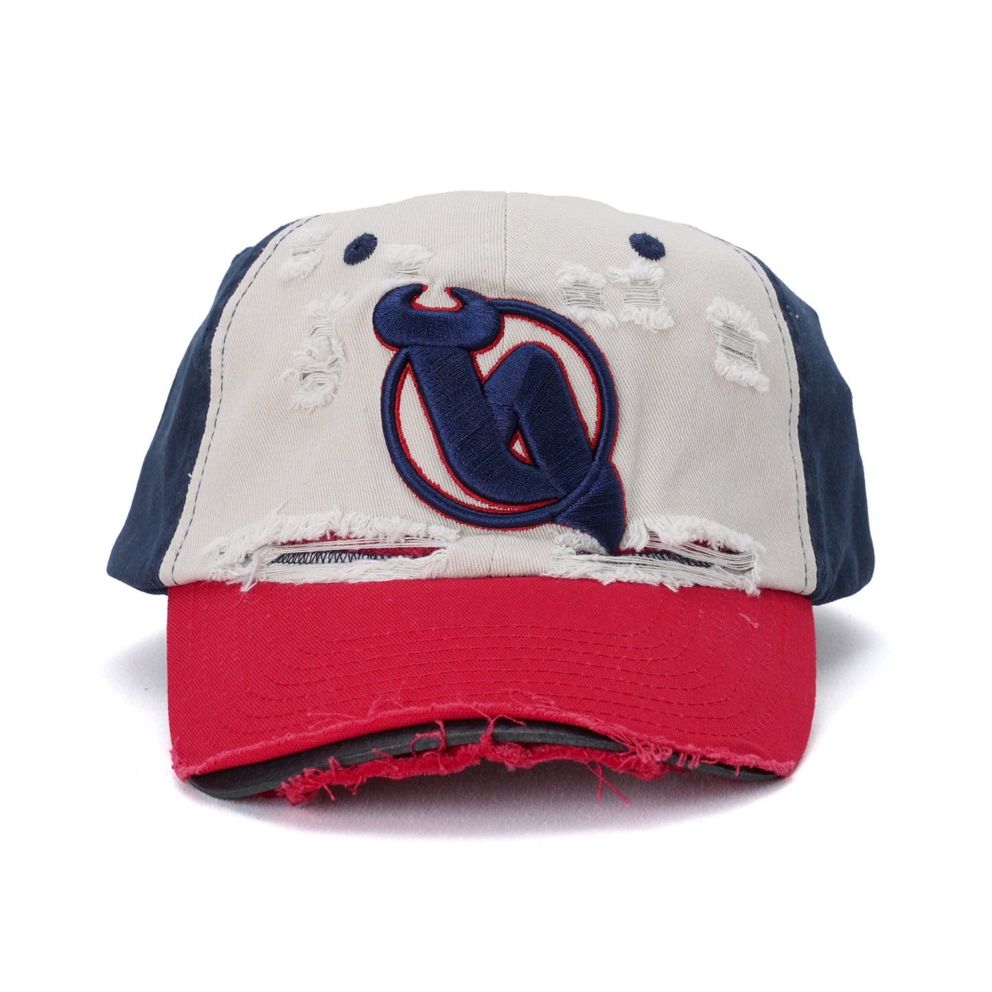 B CAP / RED/NAVY/CREAM