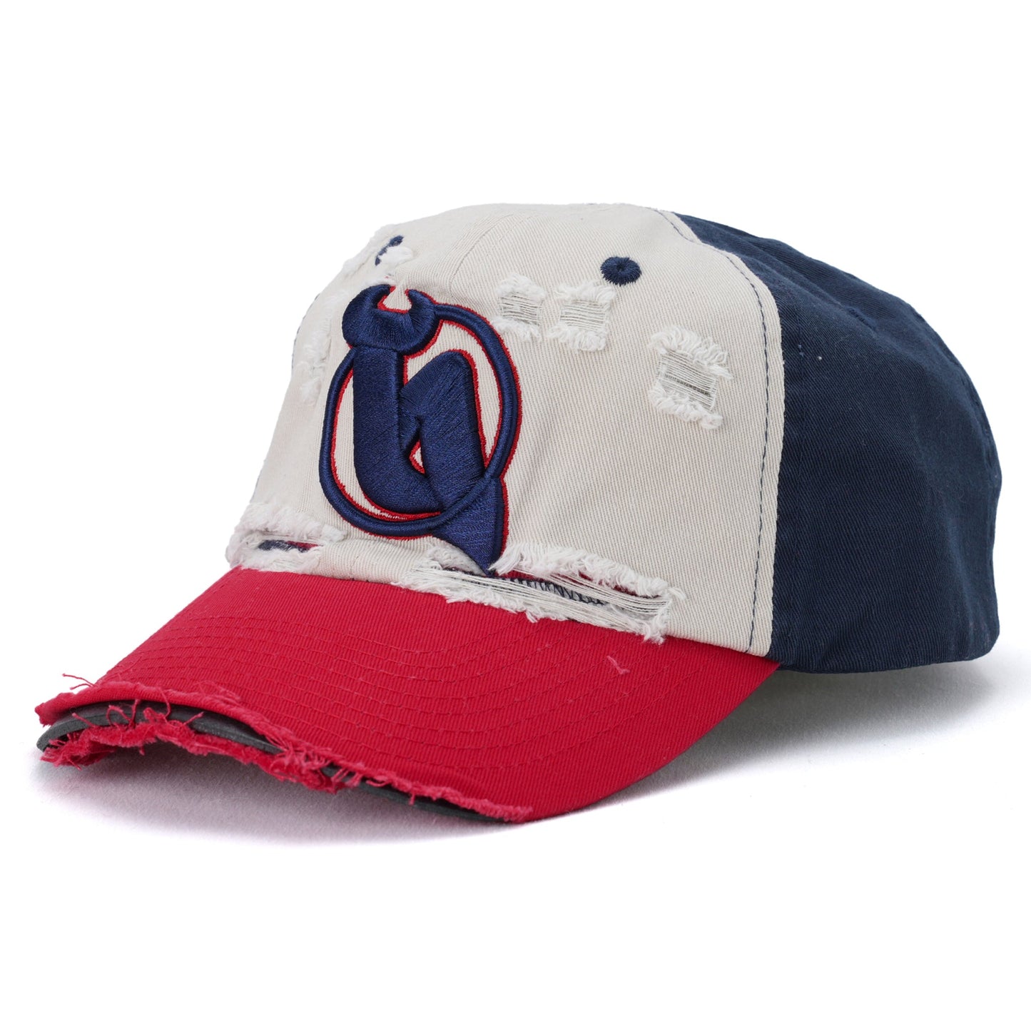 B CAP / RED/NAVY/CREAM