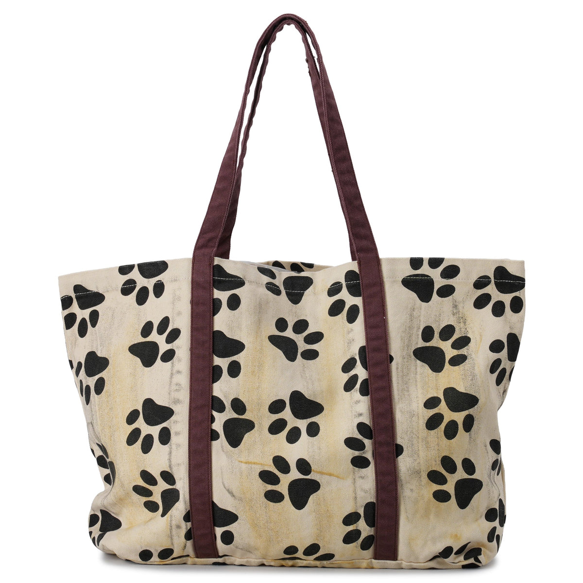 PAW, PRINT TOTE BIG BROWN STRAPE / BONE/BROWN