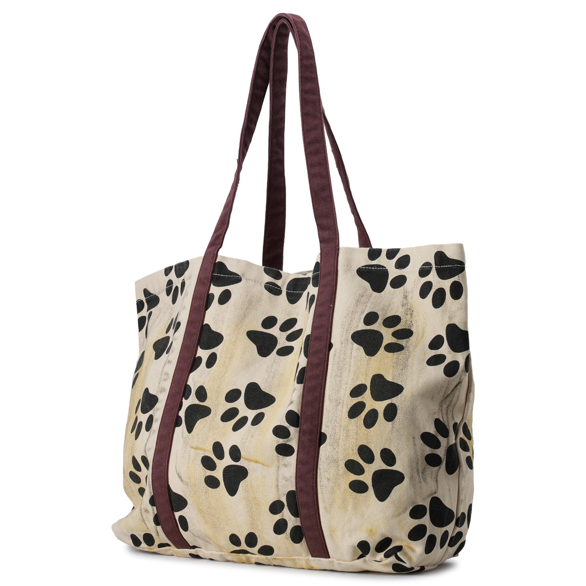 PAW, PRINT TOTE BIG BROWN STRAPE / BONE/BROWN