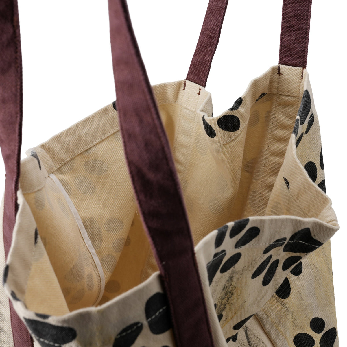 PAW, PRINT TOTE BIG BROWN STRAPE / BONE/BROWN