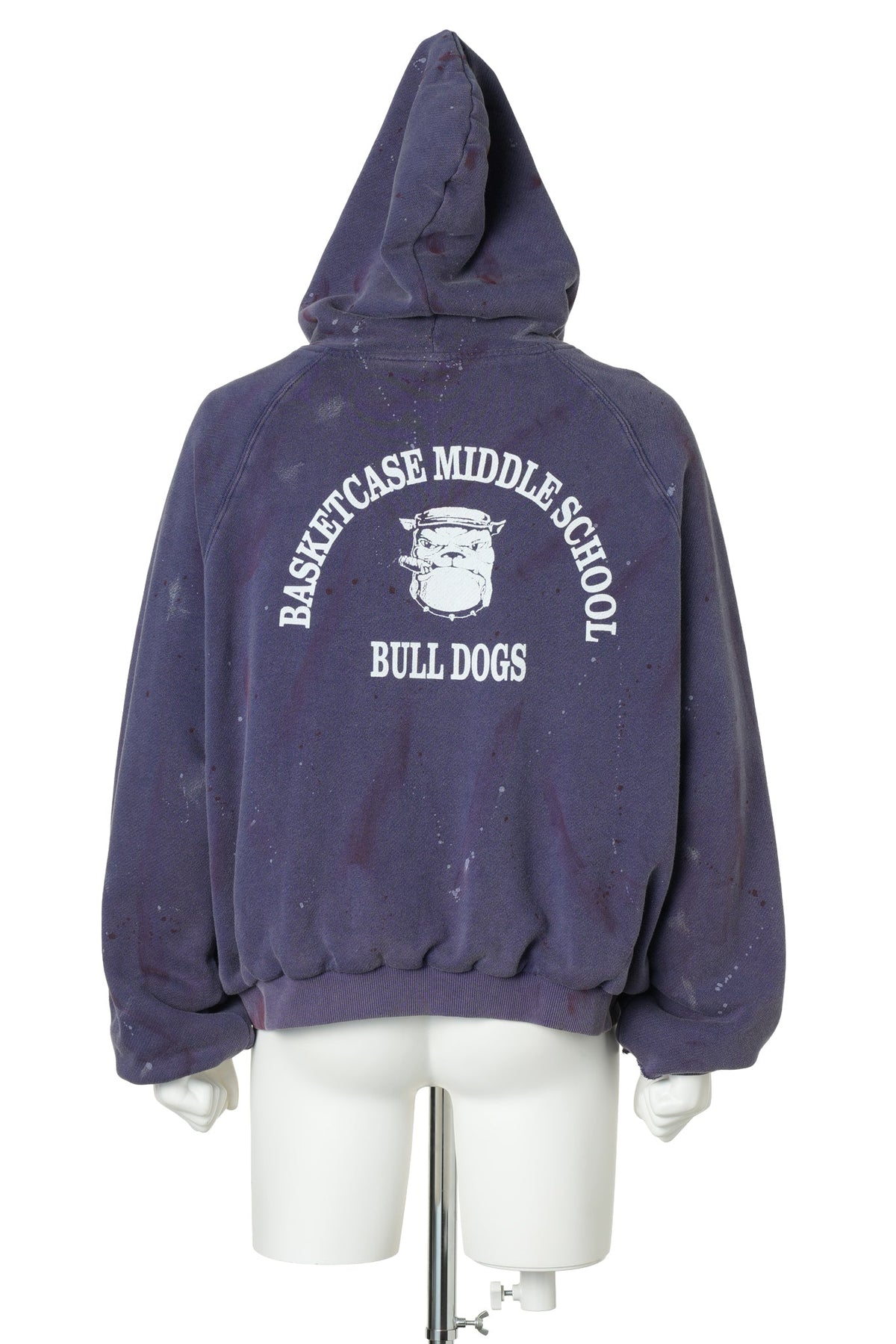 BULLDOGS, PAINT SPLATTERED THERMAL LINED ZIP / WASHED NAVY