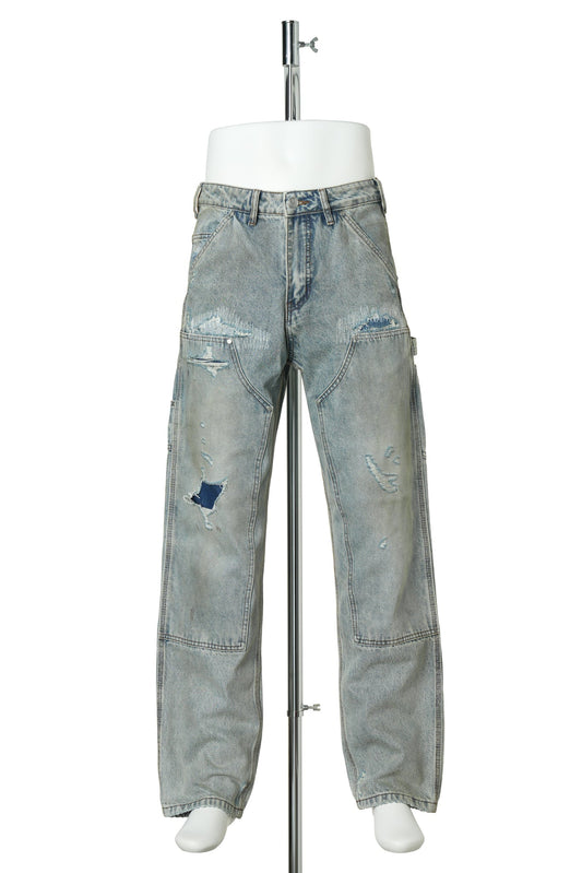 HENCH, DOUBLE KNEE PANTS / LIGHT WASH