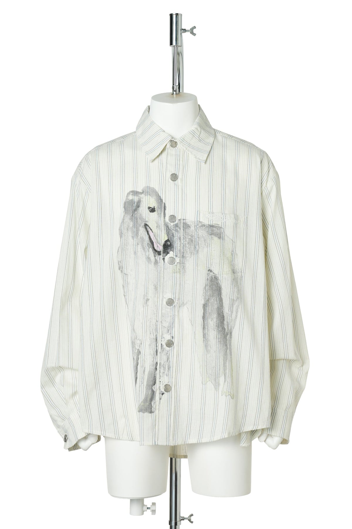 HOUND/ OVERSIZED BUTTON-UP / WHITE/BLUE