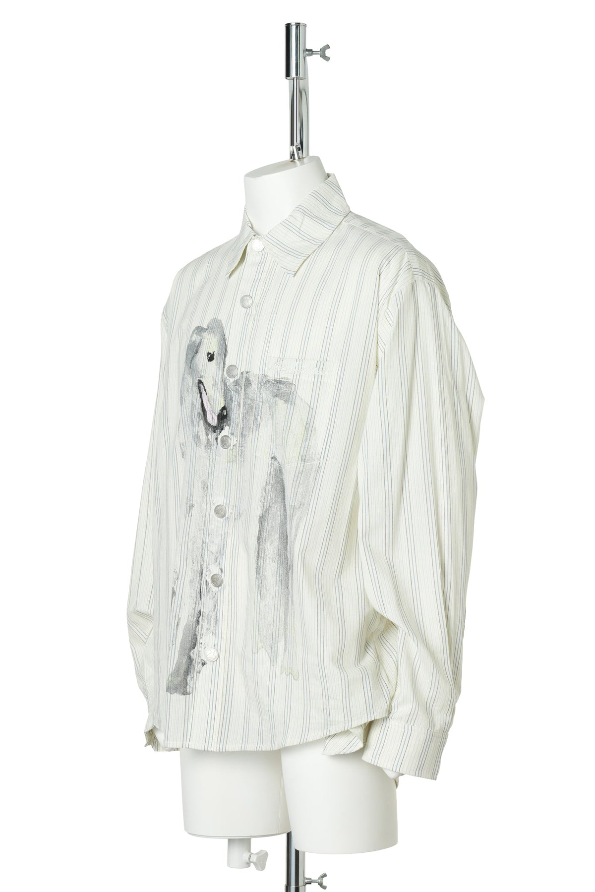 HOUND/ OVERSIZED BUTTON-UP / WHITE/BLUE