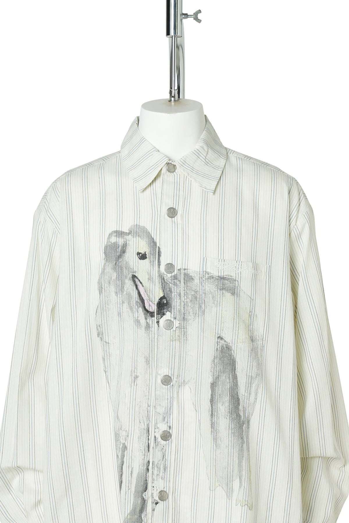 HOUND/ OVERSIZED BUTTON-UP / WHITE/BLUE