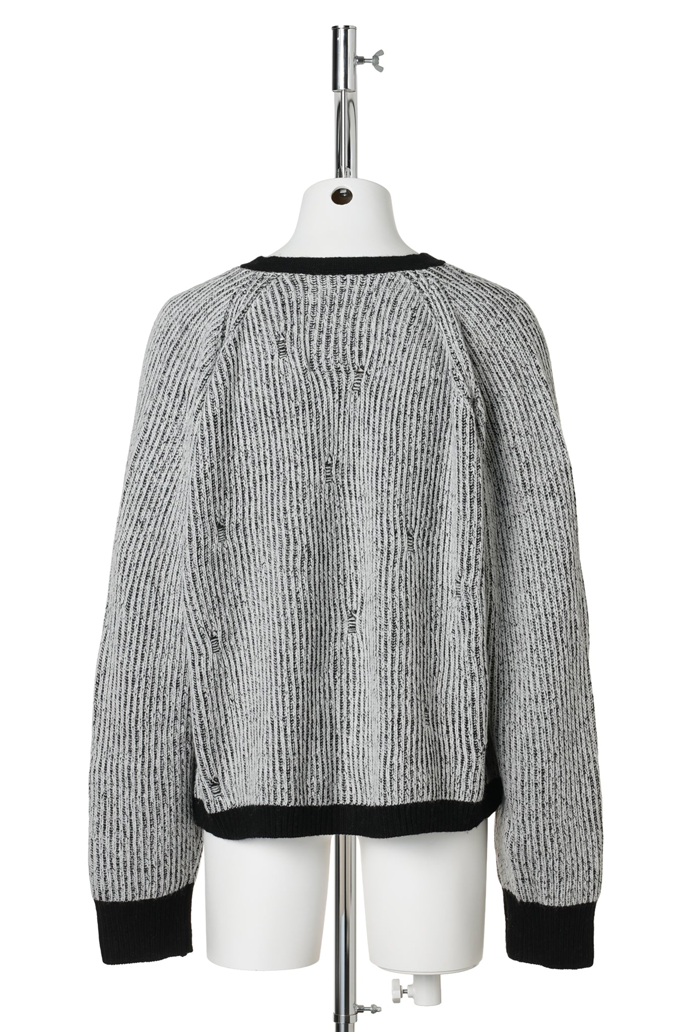 BLEACH KNIT CARDIGAN / WHITE/BLACK
