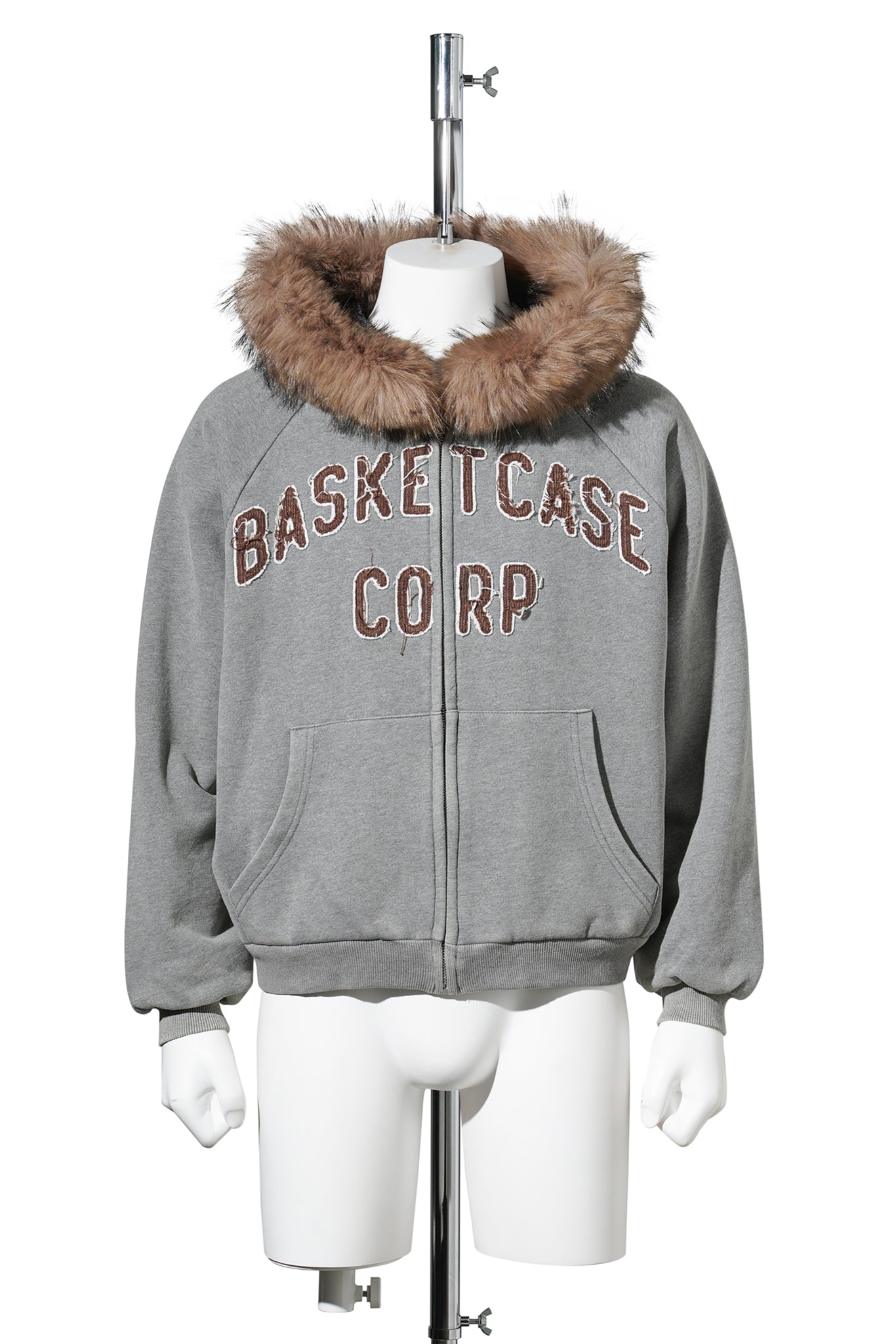BC CORP, LINED ZIP HOODIE / DARK HEATHER GREY