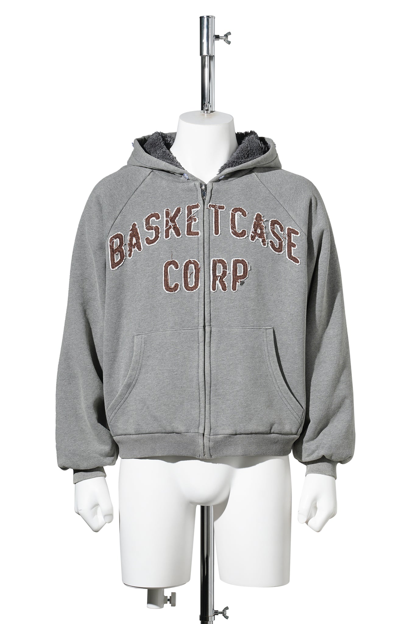 BC CORP, LINED ZIP HOODIE / DARK HEATHER GREY