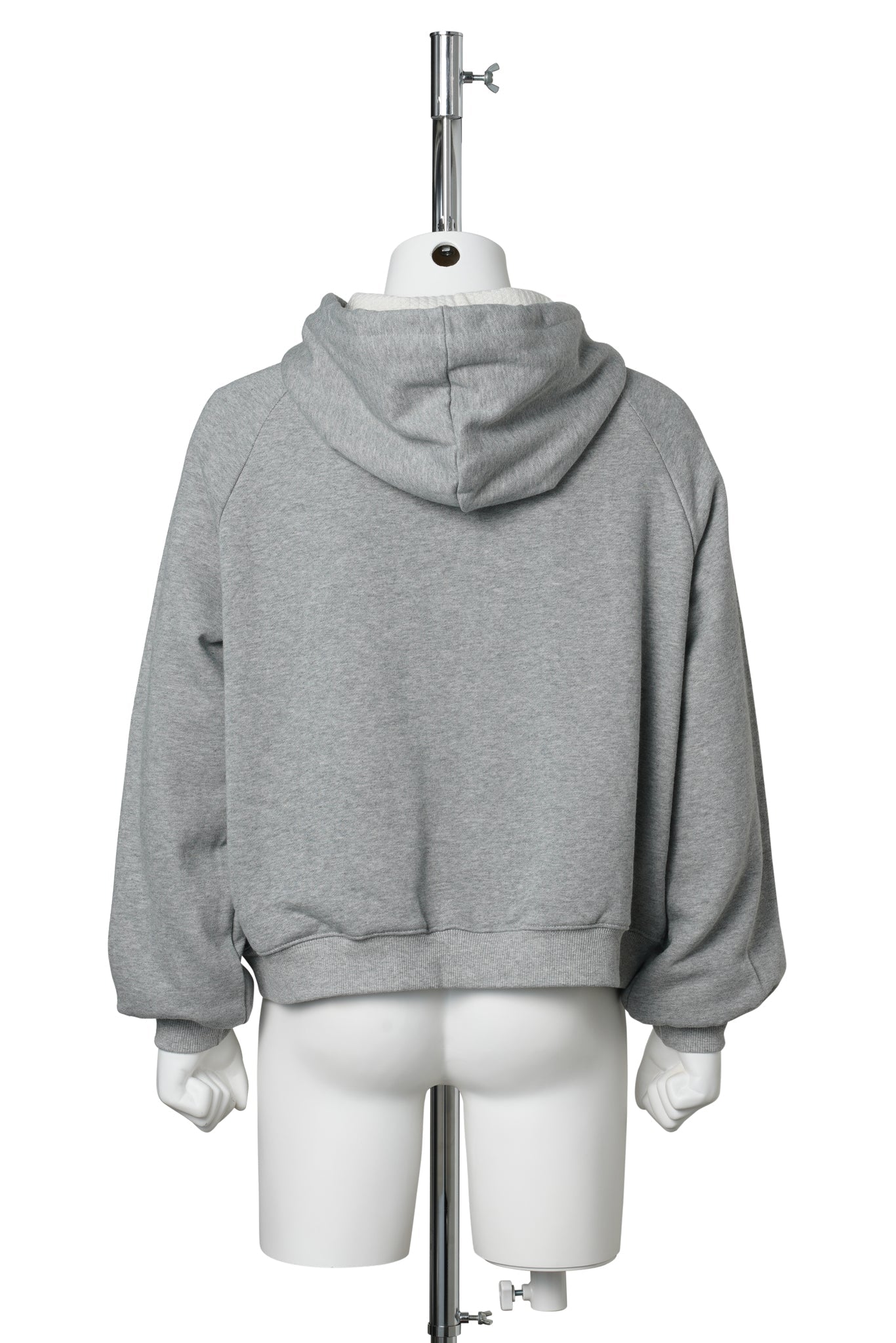 BC ATHLETICS, STUDDED ZIP HOODIE / ASH GREY