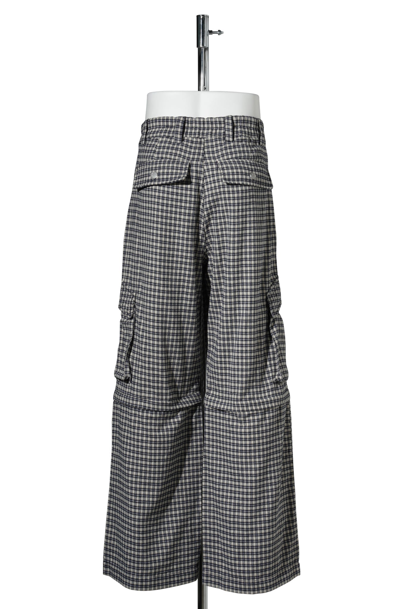DOLLY, PLAID ZIP OFF CARGOS / BLUE/CREAM