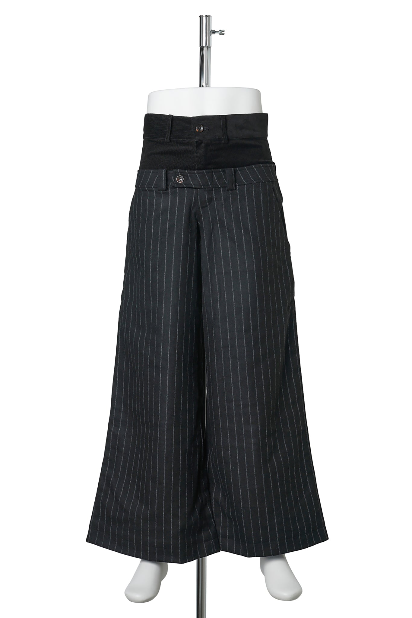 DOUBLE WAISTED, TROUSERS / BLACK