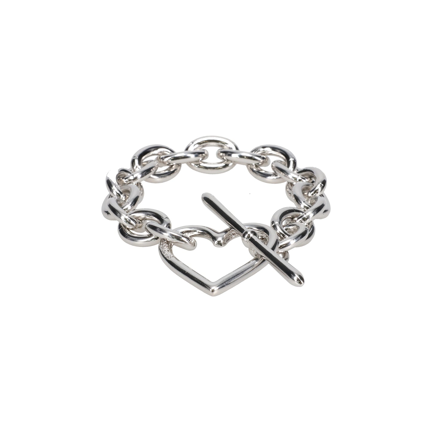 HEART BRACELET(MEDIUM LINK) / SILVER