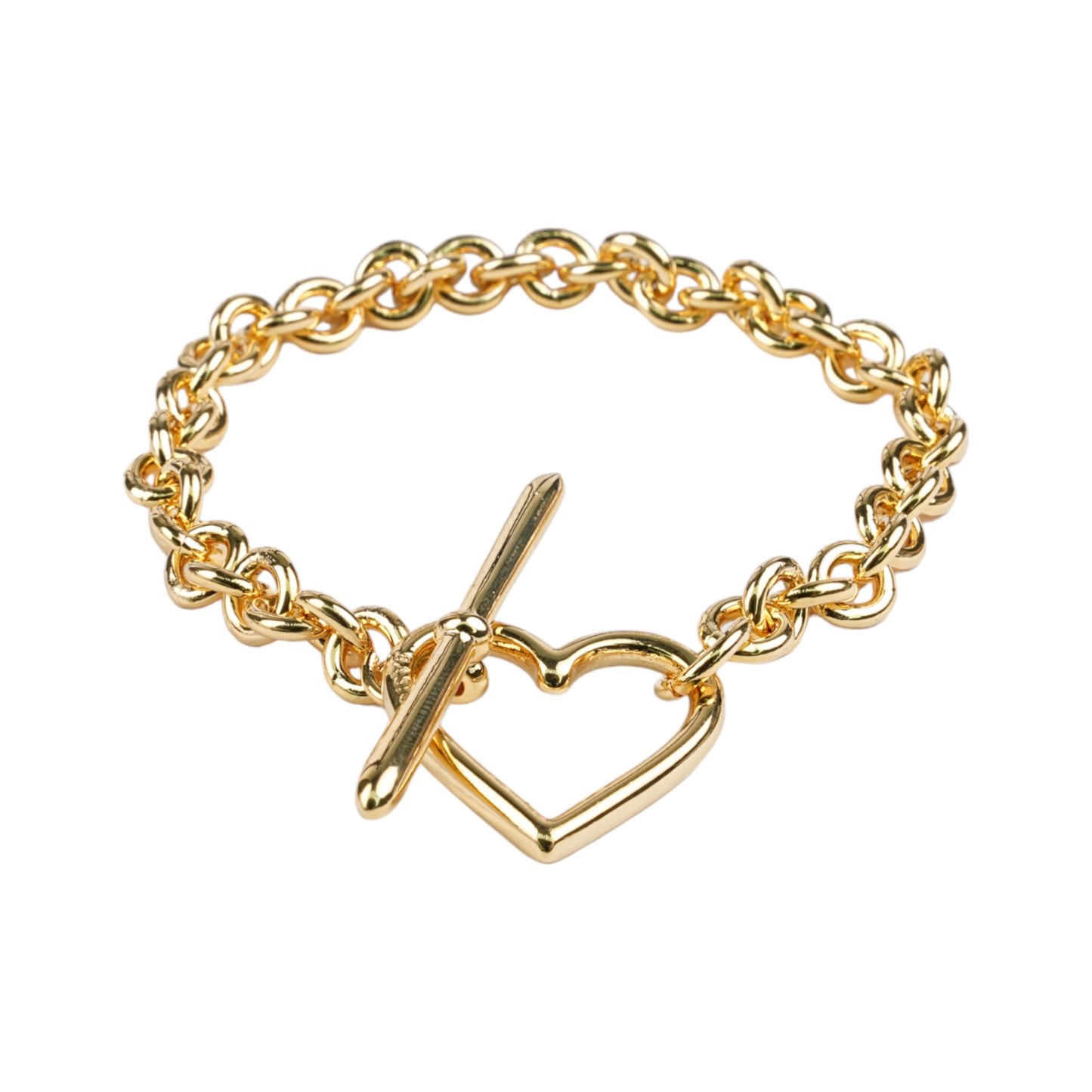 HEART BRACELET (SMALL LINK) / GOLD