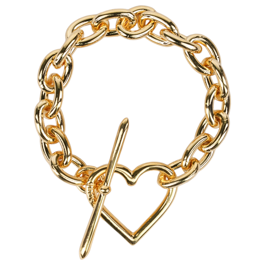 HEART BRACELET (MEDIUM LINK) / GOLD