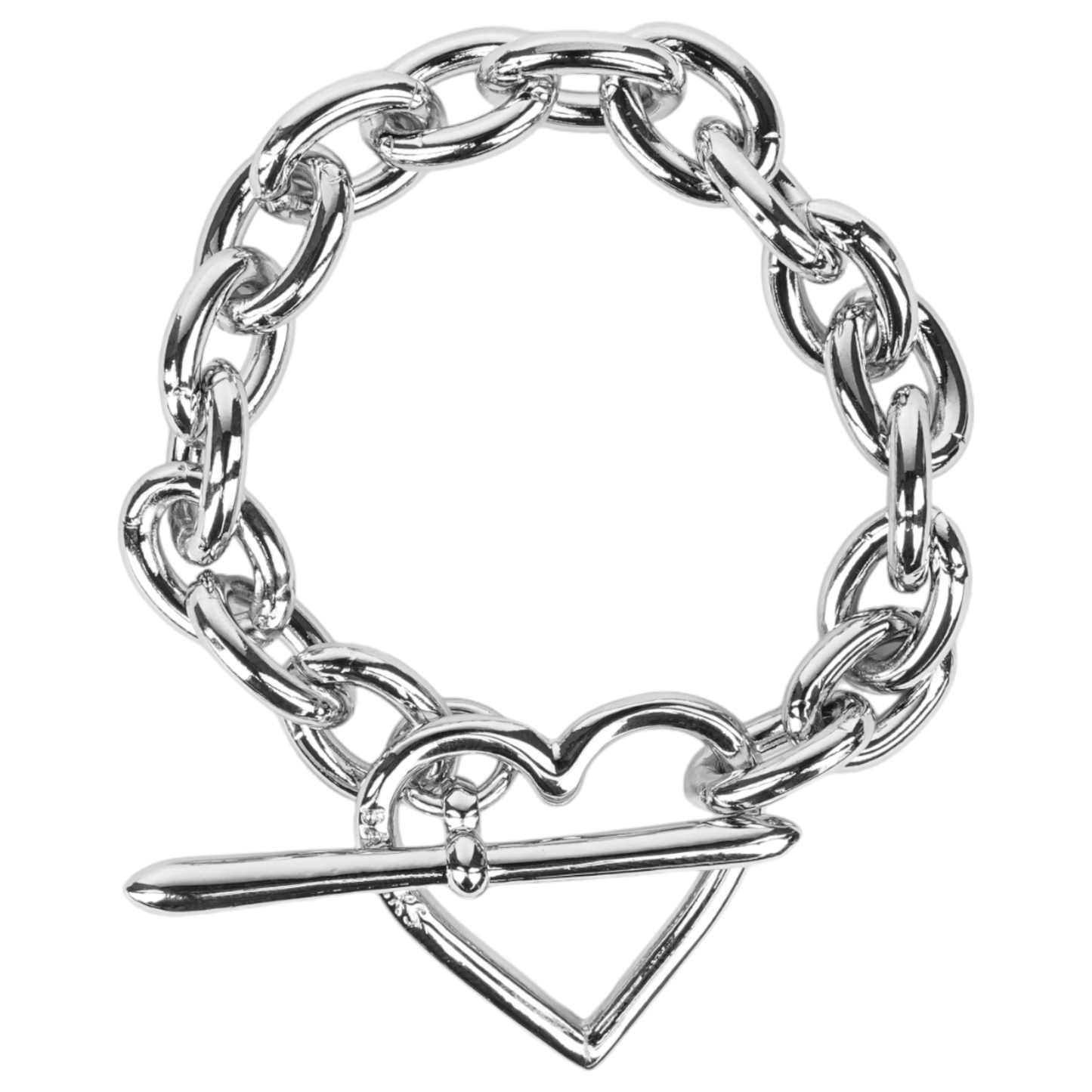 HEART BRACELET (MEDIUM LINK) / SILVER