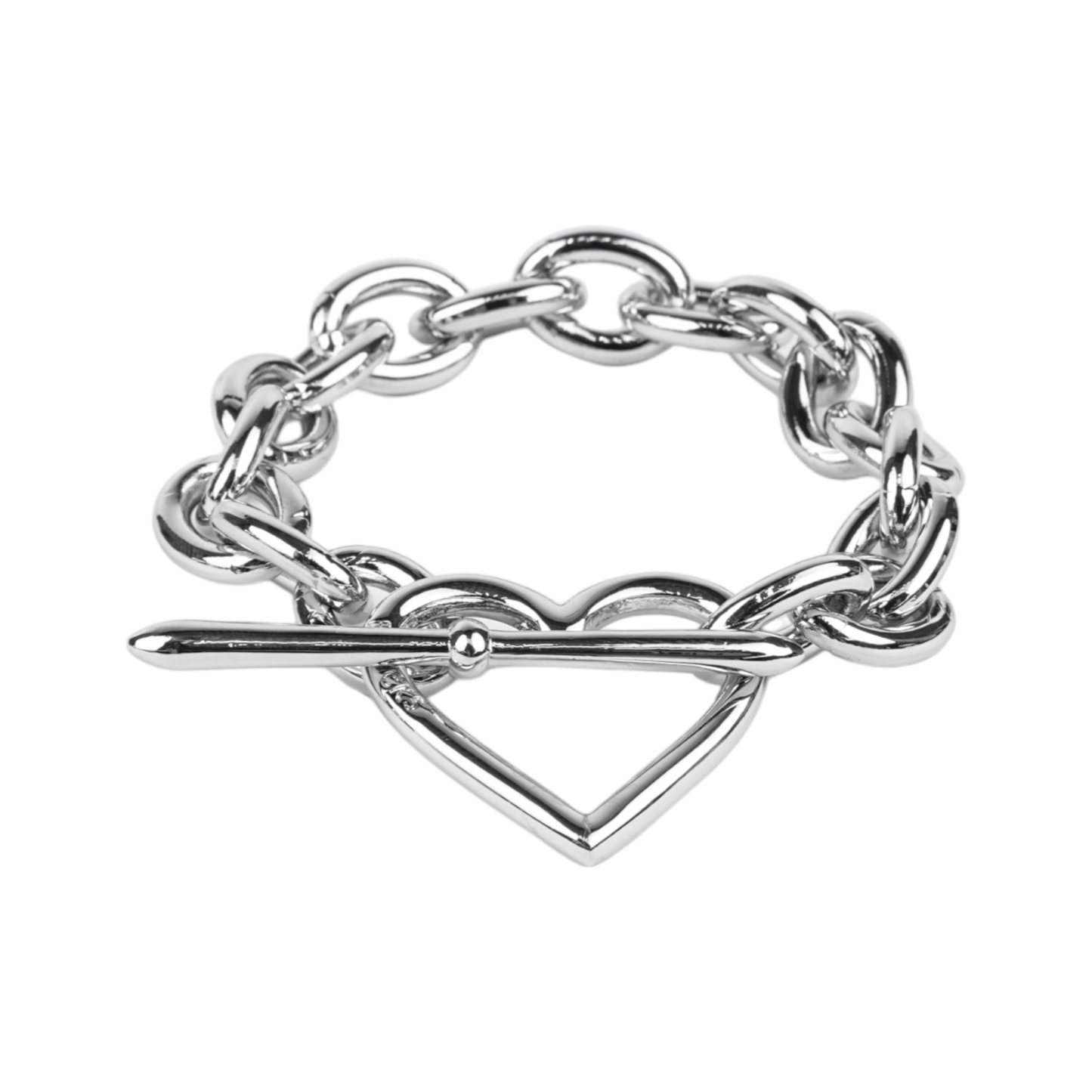 HEART BRACELET (MEDIUM LINK) / SILVER