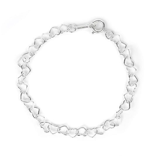 SUPER SMALL HEART SHAPED BRACELET / SILVER