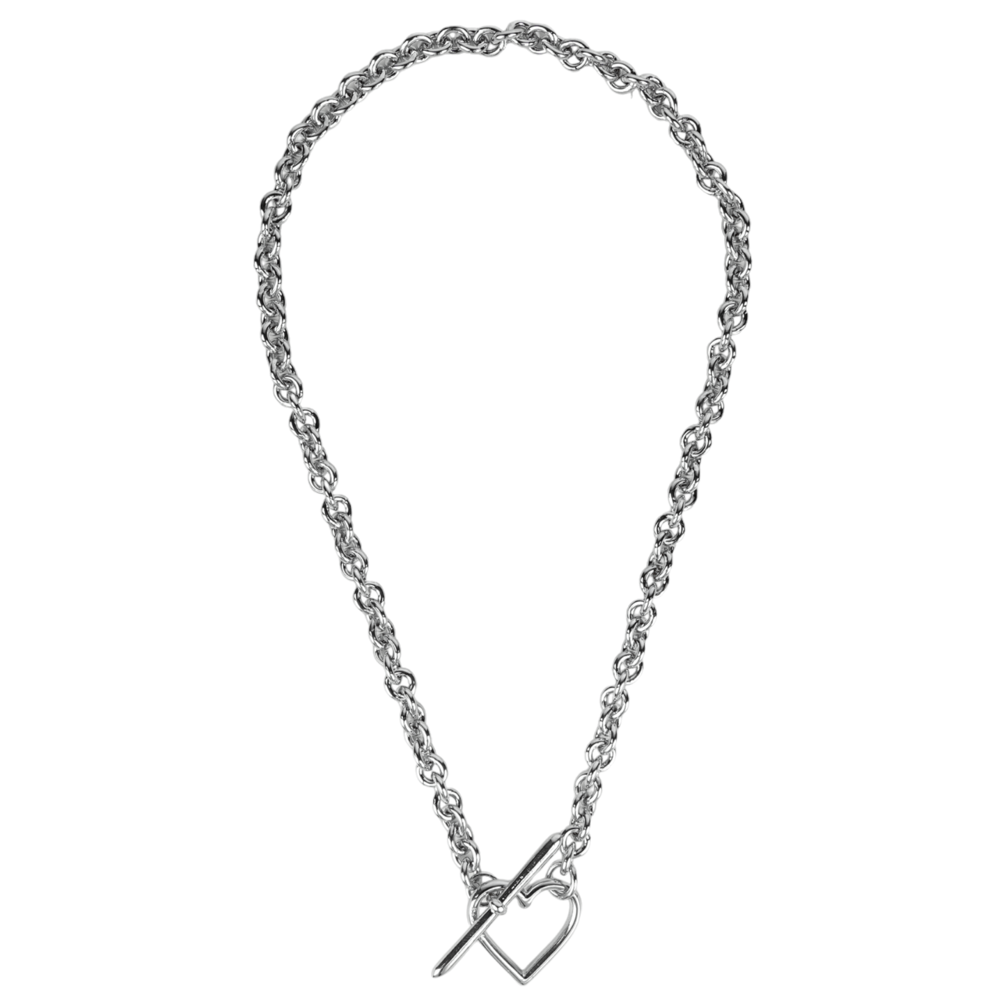 HEART NECKLACE (SMALL LINK) / SILVER