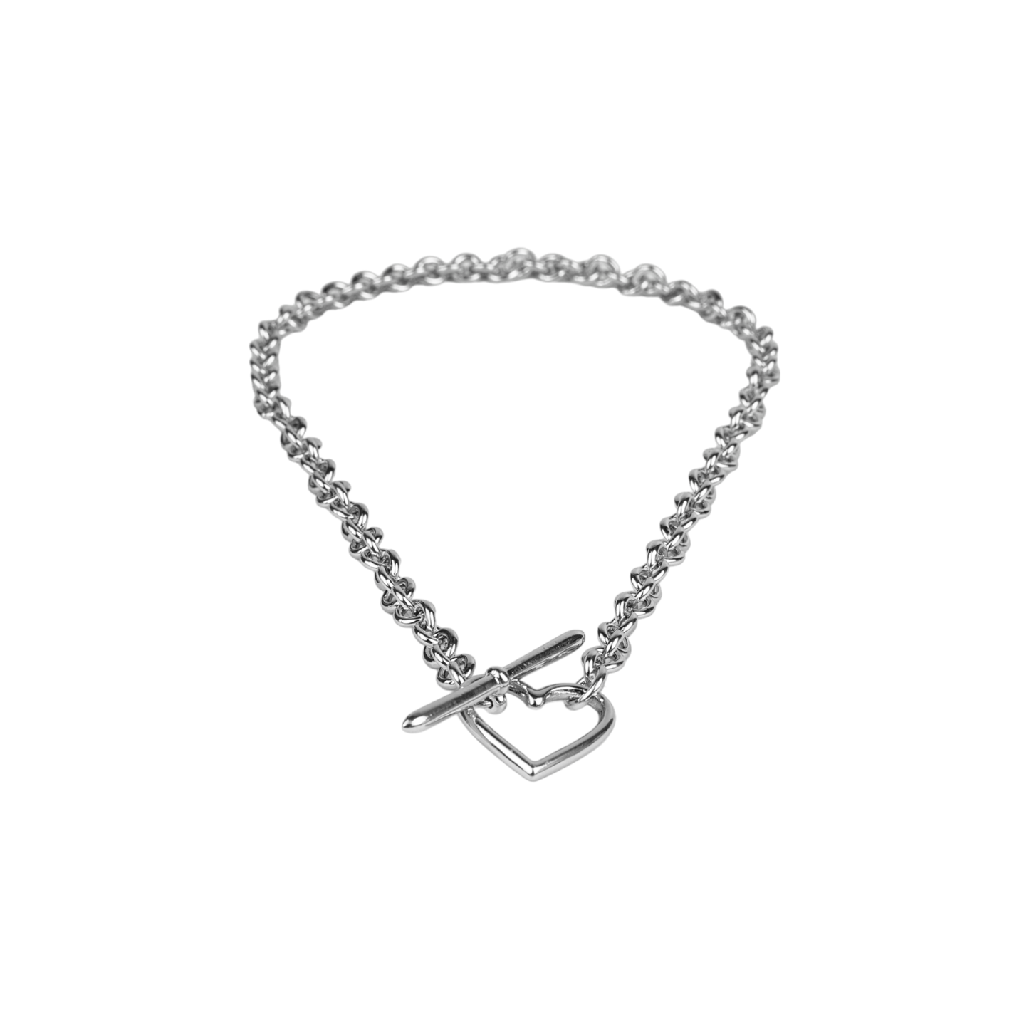 HEART NECKLACE (SMALL LINK) / SILVER